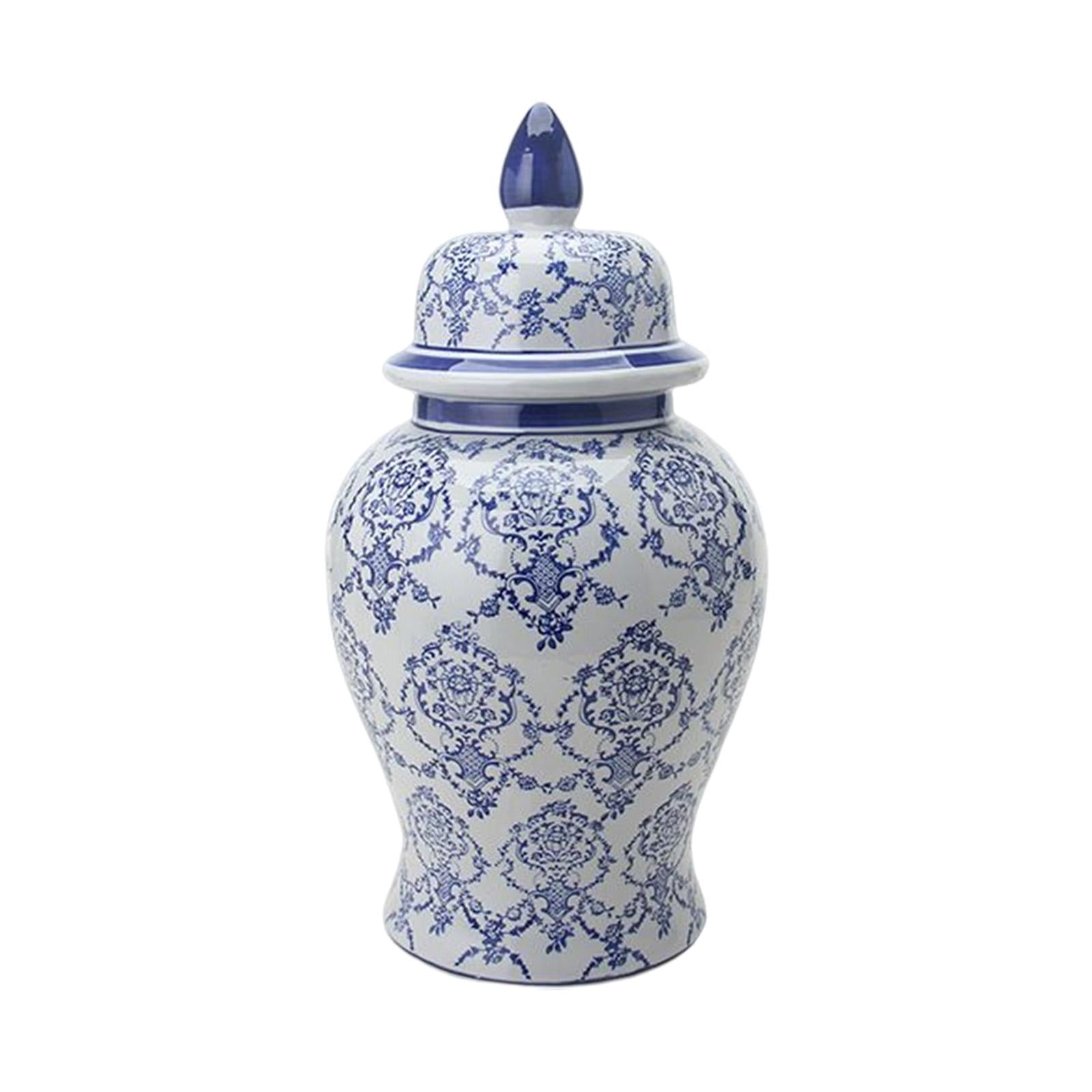 Porcelain Ginger Jar Chinese Style Floral Arrangement Decorative Flower Vase S