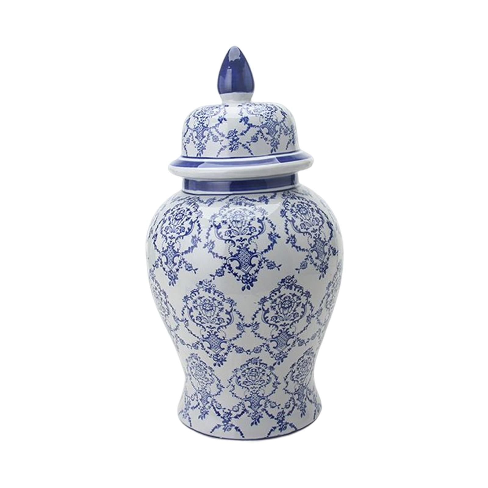 Porcelain Ginger Jar Chinese Style Floral Arrangement Decorative Flower Vase S