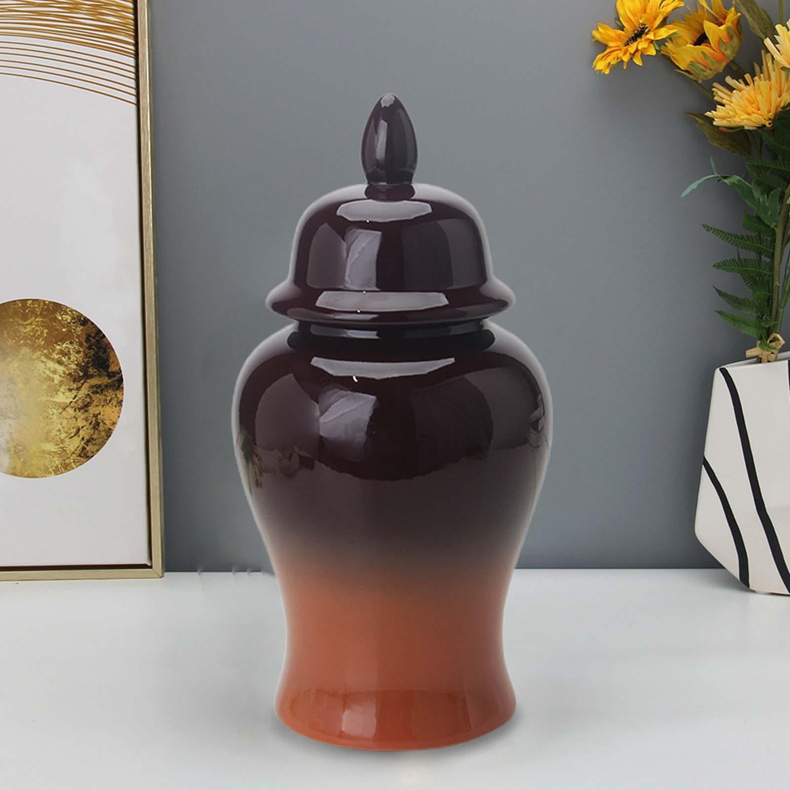 Ceramic Vase Storage Jar with Lid Tea Storage Jar Living Room Decor 7x14inch