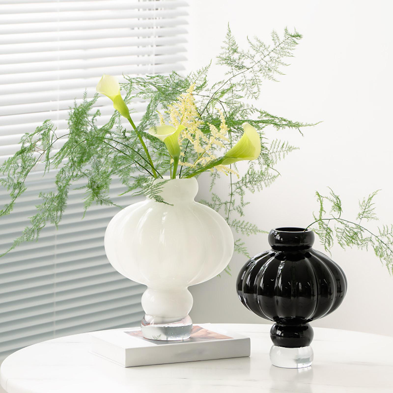 Flower Vase Modern Hydroponic Vase for Table Centerpiece Living Room Bedroom White 23x27.5x9.5cm