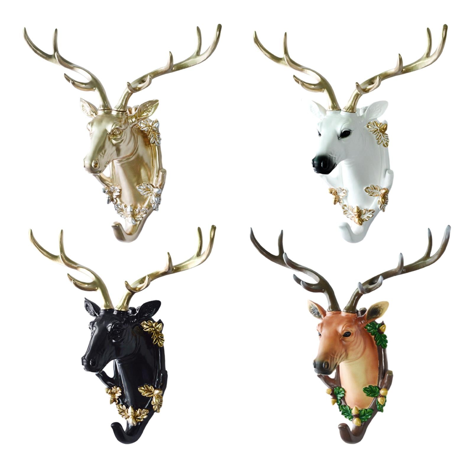 Deer Head Wall Decor Bedroom Dinning Room Party Holiday Resin Wall Sculpture Aureate 49cm