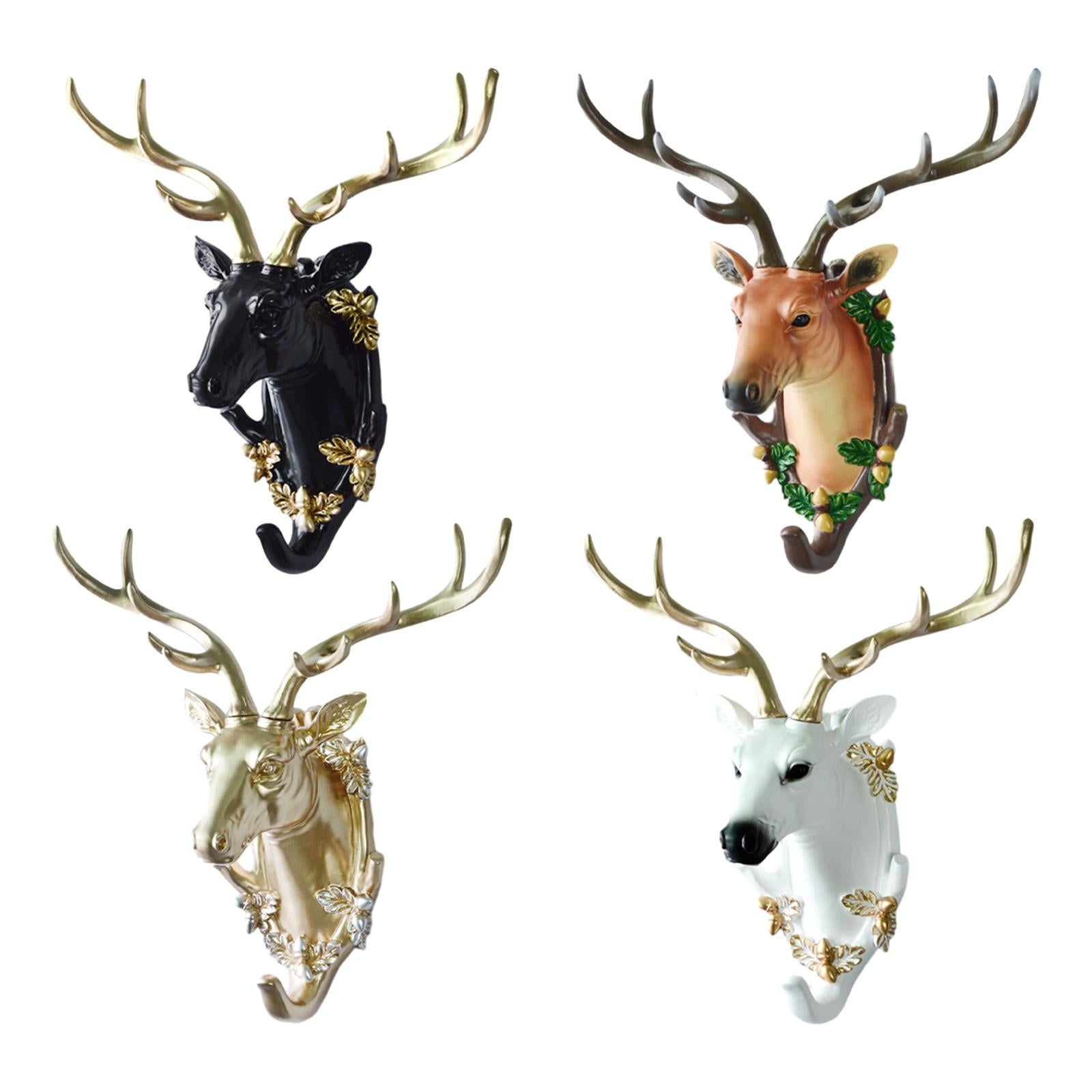 Deer Head Wall Decor Bedroom Dinning Room Party Holiday Resin Wall Sculpture Aureate 49cm