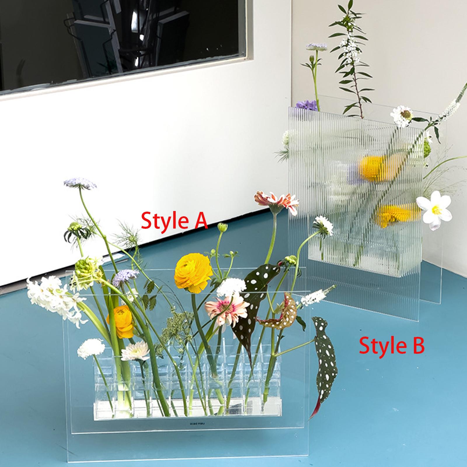 Acrylic Vase Flowerpot Floral Arrangement for Farmhouse Celebration Birthday Style A