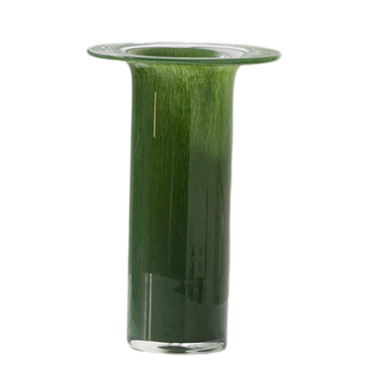 Glass Vases Decor Simple Tabletop Flowerpot for Cabinet Drawing Room Wedding Green 19cmx29.5cm