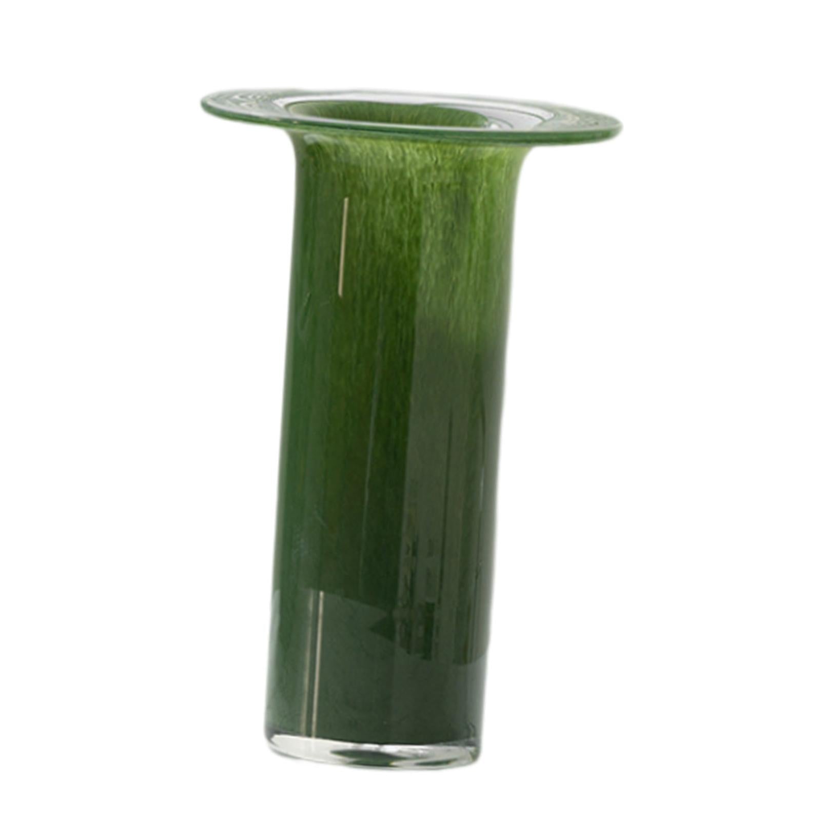 Glass Vases Decor Simple Tabletop Flowerpot for Cabinet Drawing Room Wedding Green 19cmx29.5cm