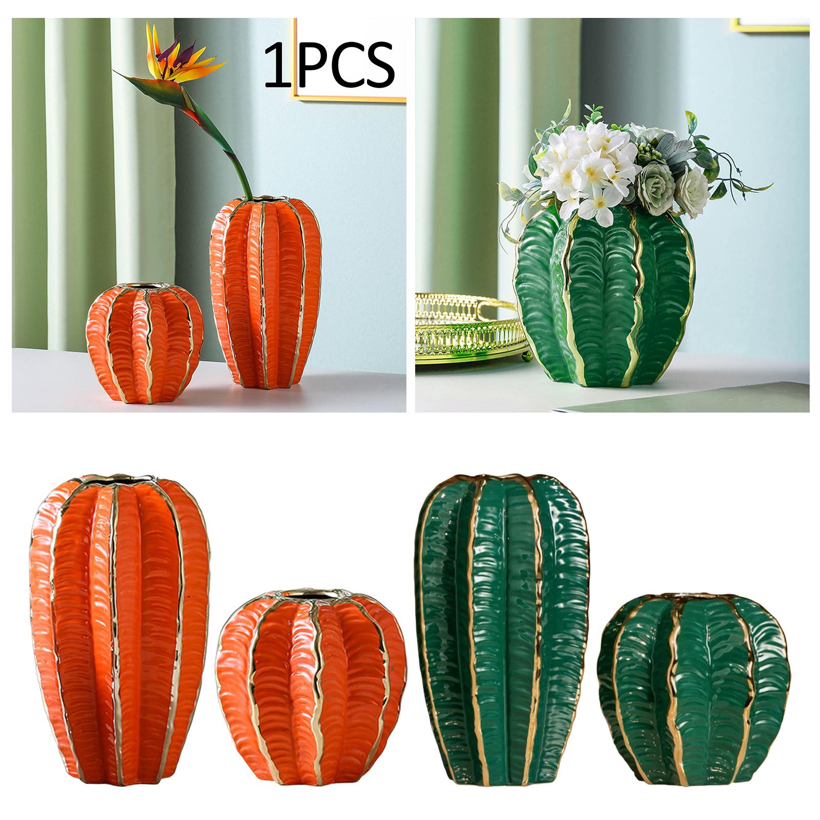 Ceramic Flower Vase Star Fruit Shape Vase for Party Bedroom Table Orange Tall Style