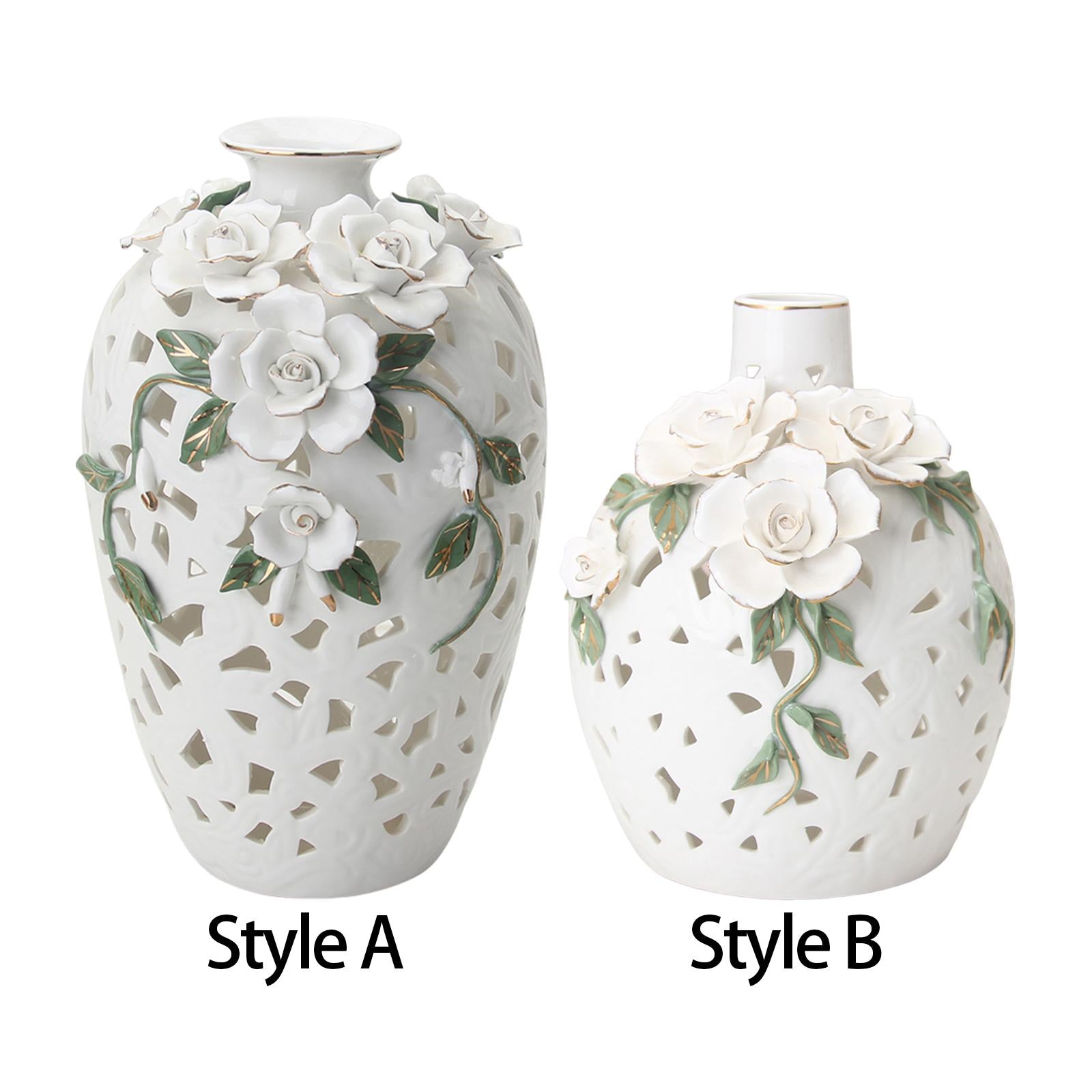 Ceramic Flower Vase Art Holder Ceramic Desktop Vase for Table Interior Party Style A