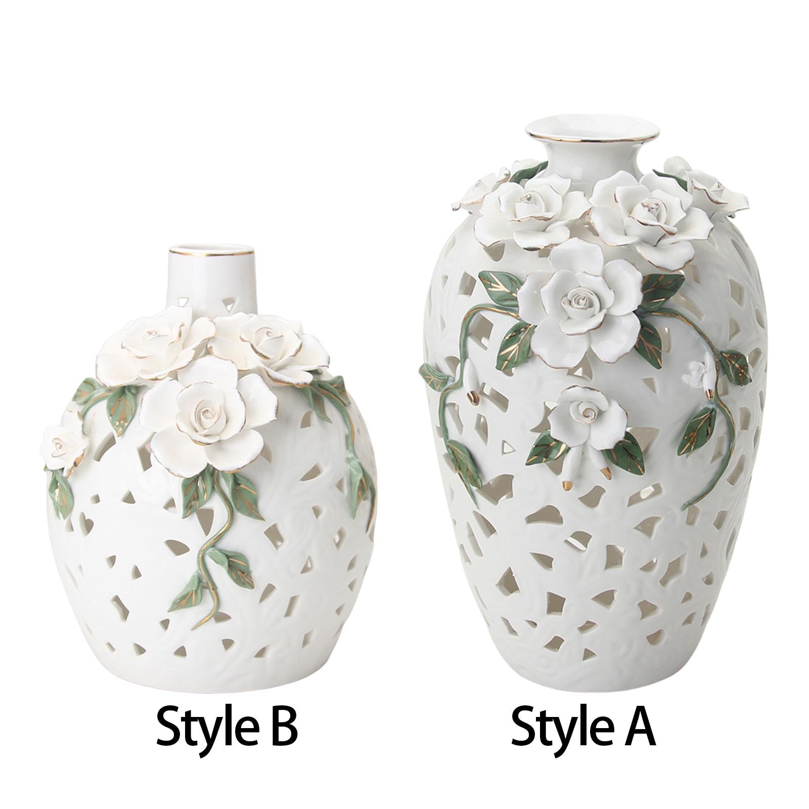 Ceramic Flower Vase Art Holder Ceramic Desktop Vase for Table Interior Party Style A