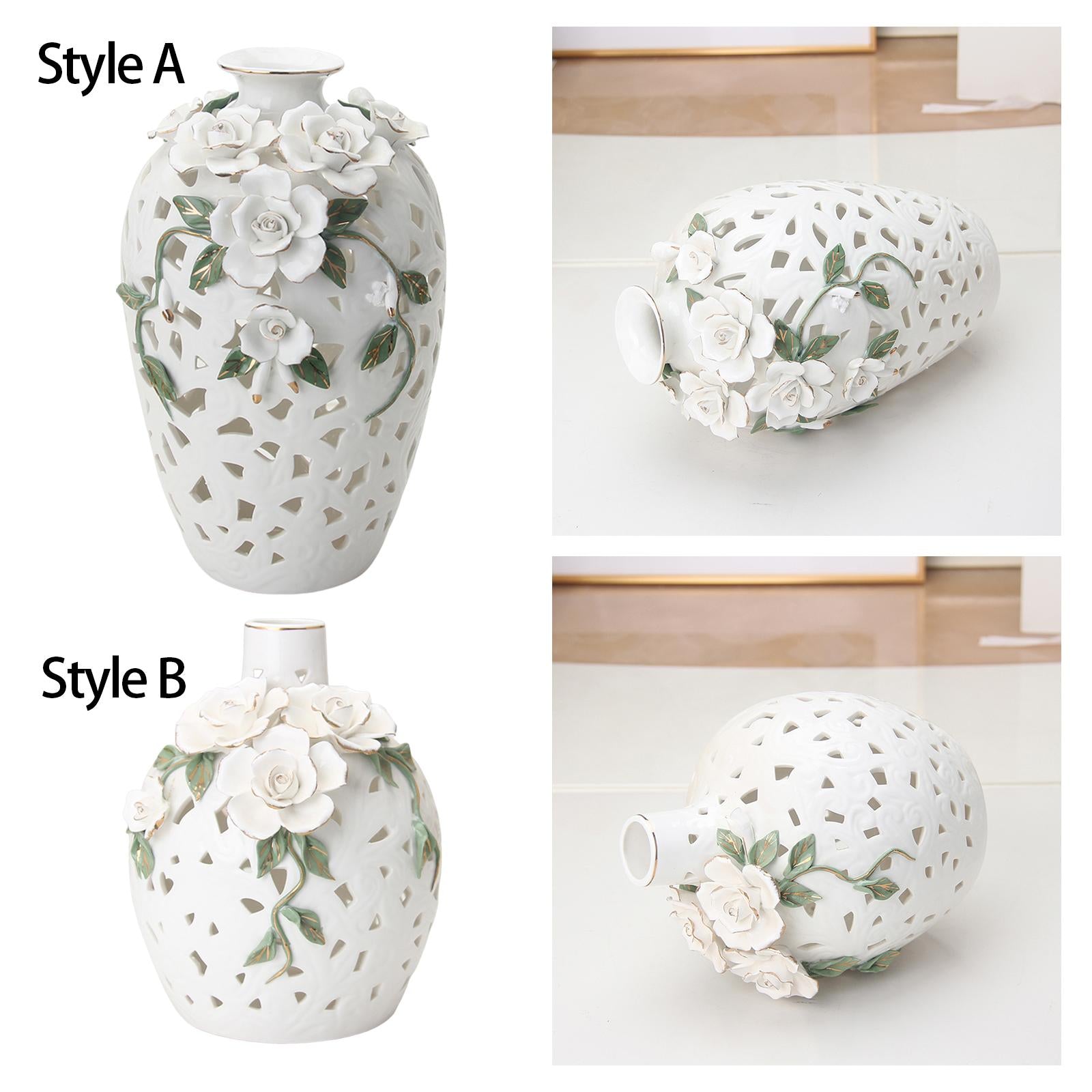 Ceramic Flower Vase Art Holder Ceramic Desktop Vase for Table Interior Party Style A