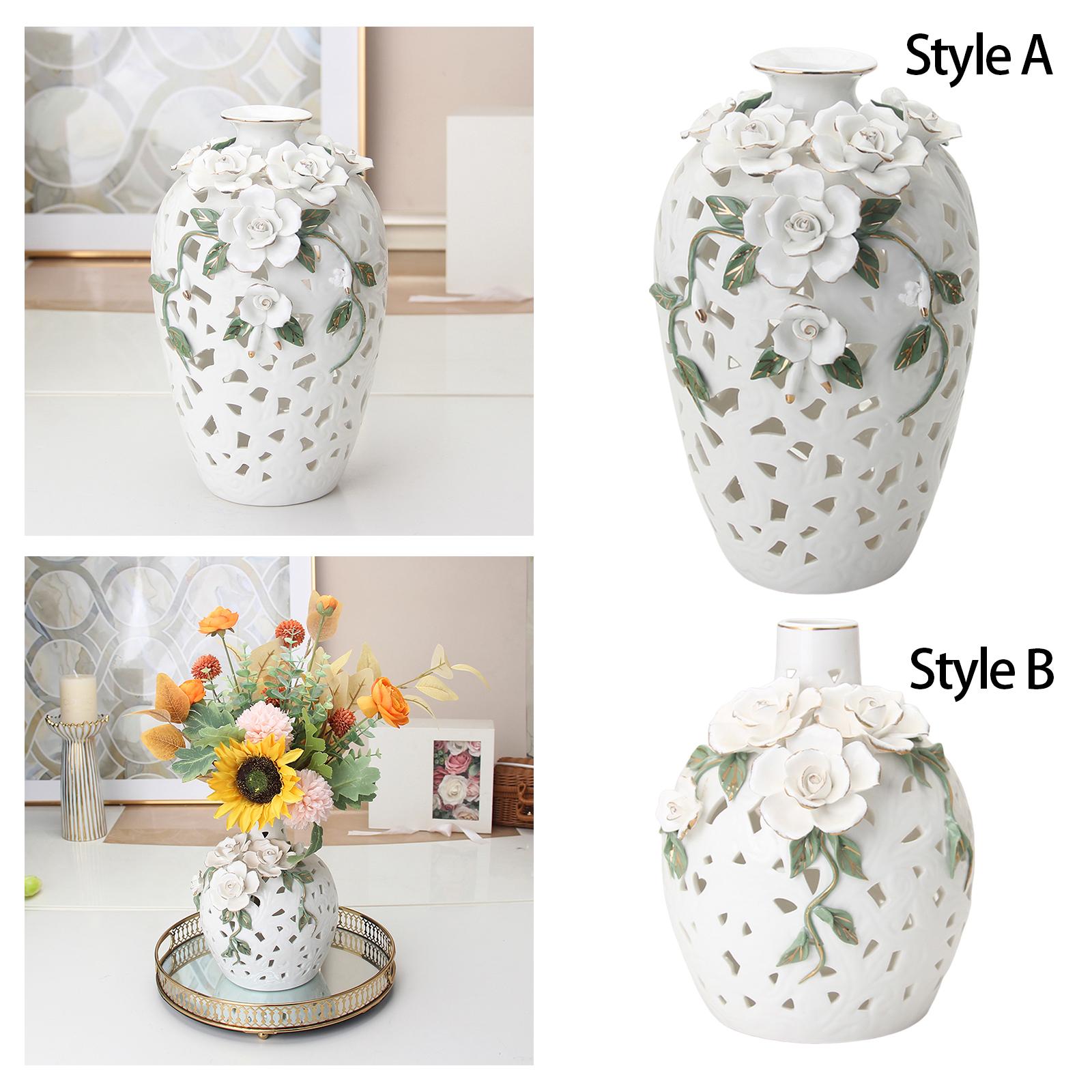 Ceramic Flower Vase Art Holder Ceramic Desktop Vase for Table Interior Party Style A