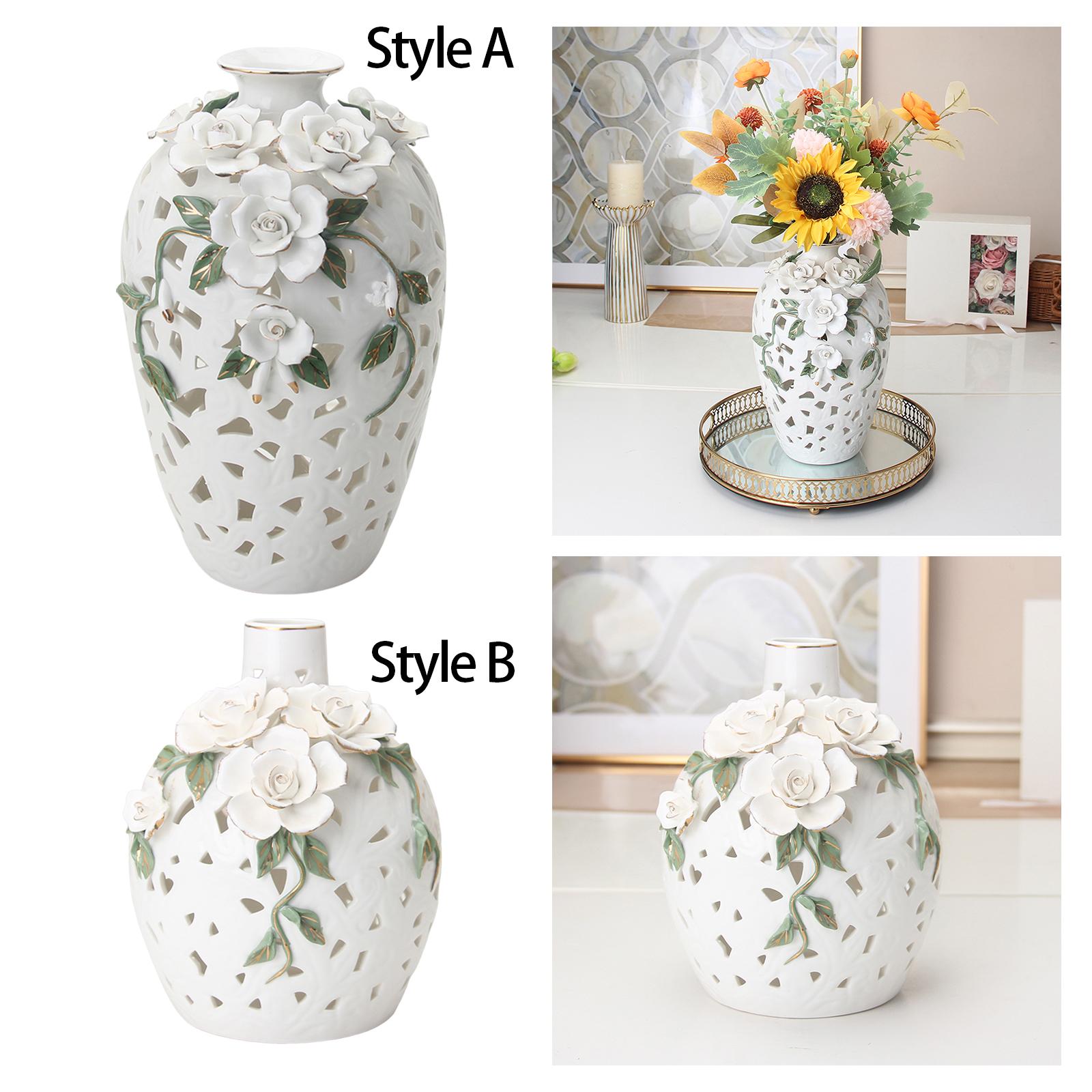 Ceramic Flower Vase Art Holder Ceramic Desktop Vase for Table Interior Party Style A