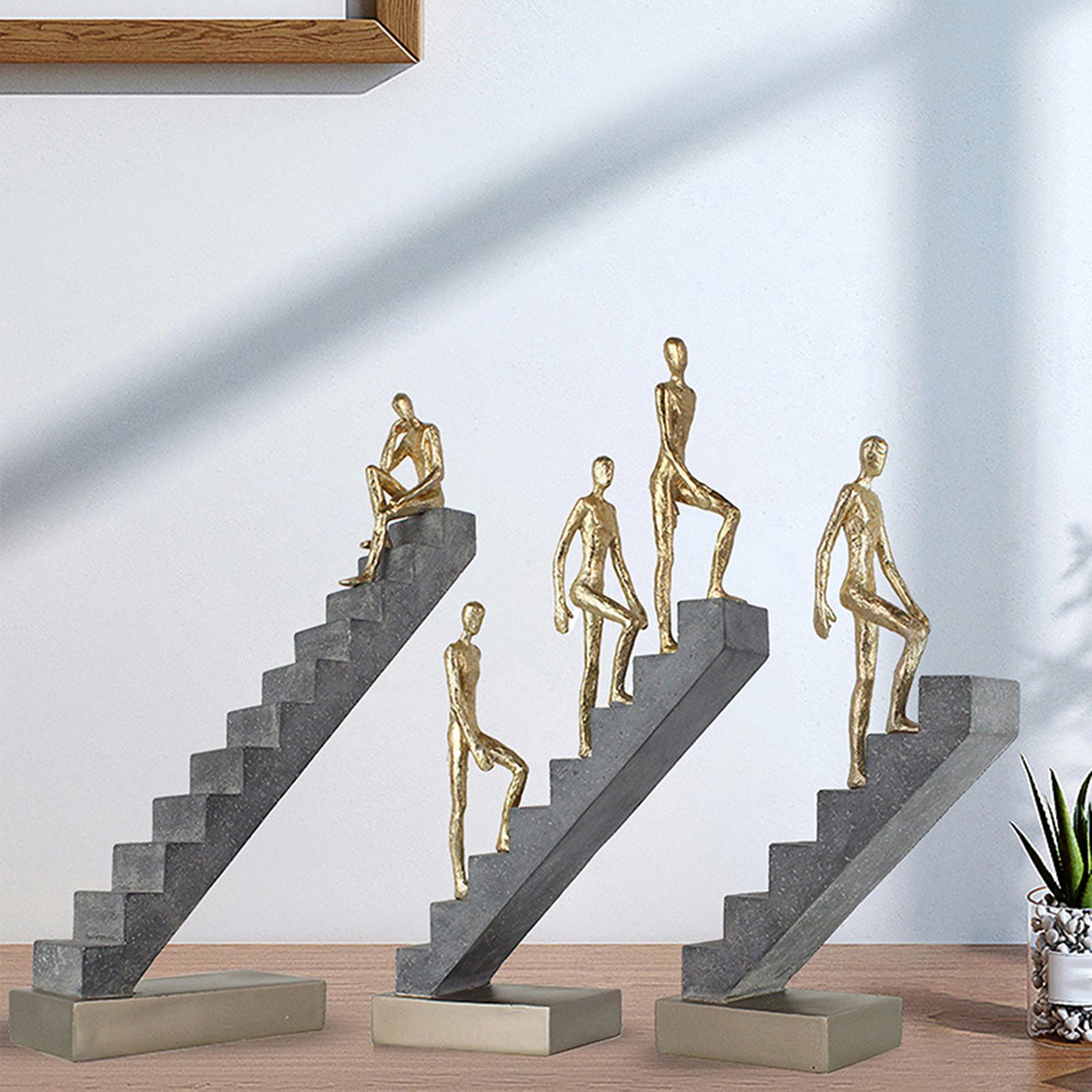 Thinker Figurine Simple Creative Stairs Figurine for Home Studio Mantelpiece