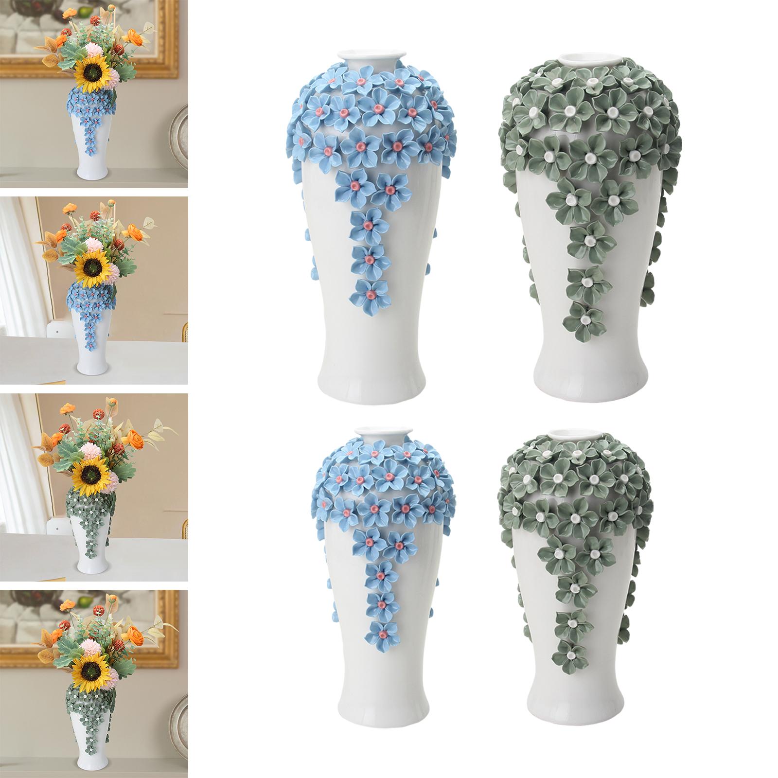 Modern Dried Flower Vase Home Decoration Vase for Wedding Entryway Fireplace Blue Large