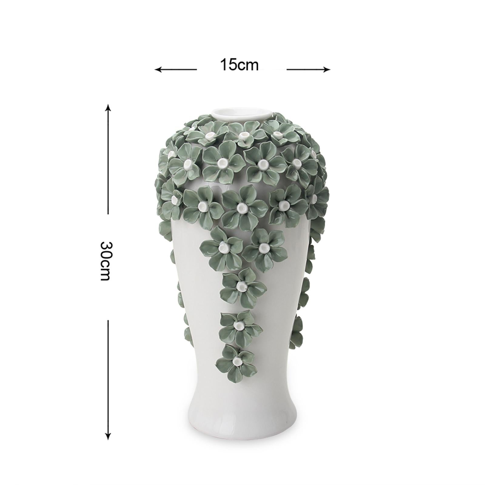 Modern Dried Flower Vase Home Decoration Vase for Wedding Entryway Fireplace Green S