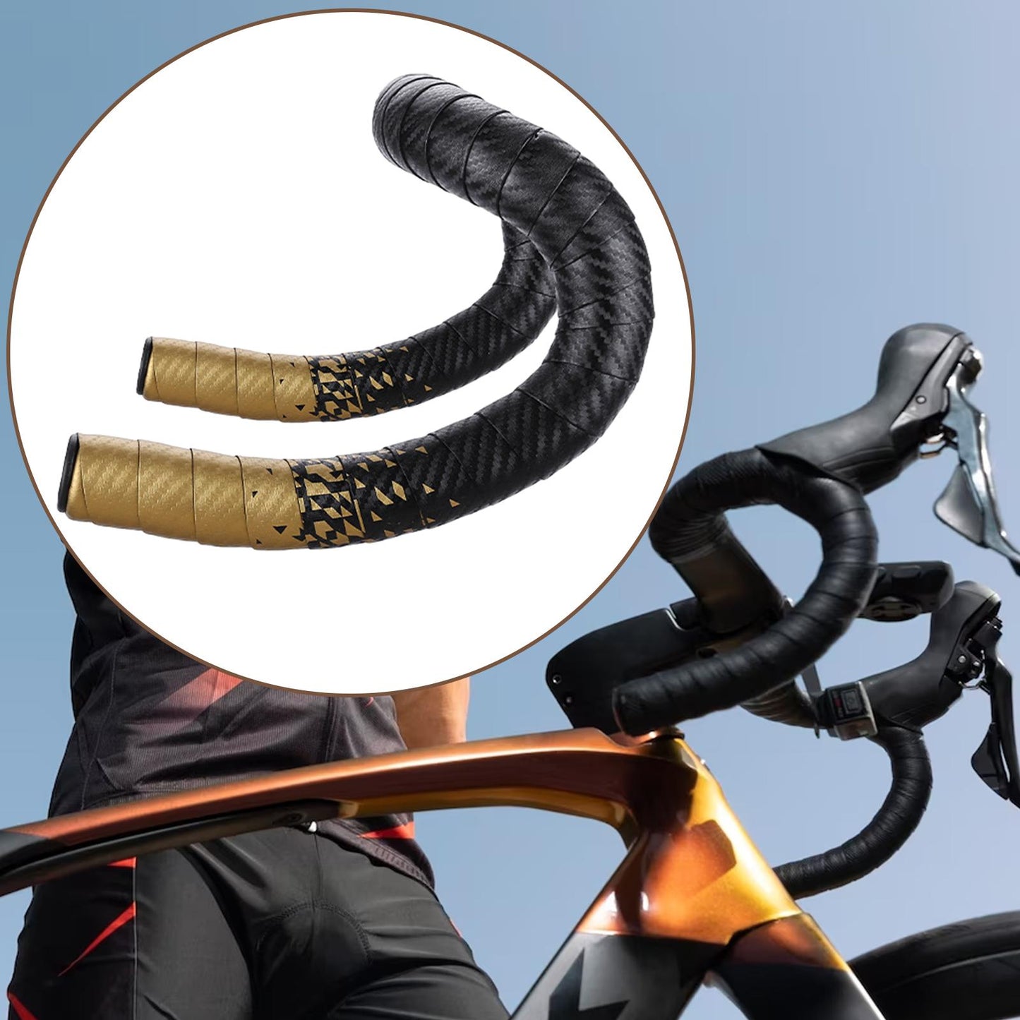 Bike Handlebar Tape Bicycle Handlebar Tape for BMX Biking Fixed Gear Bicycle Champagne