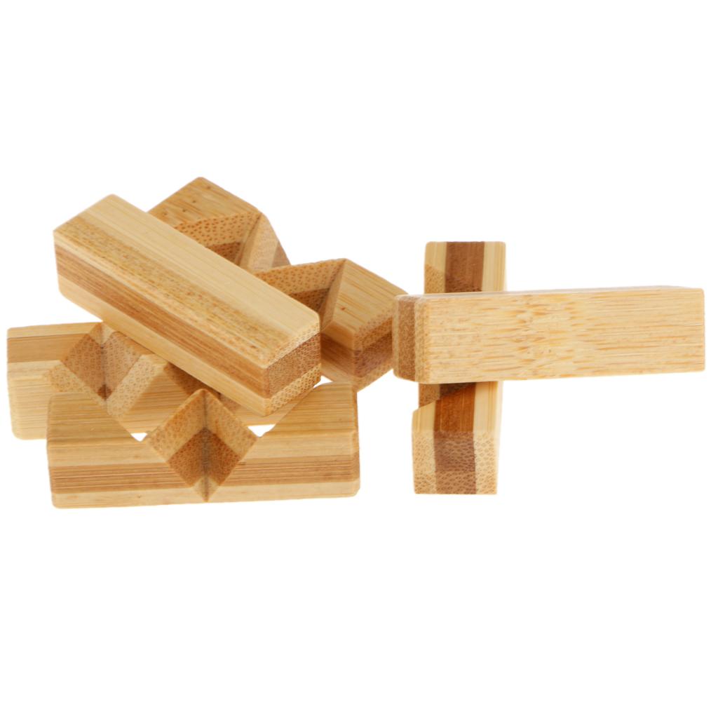 Wooden Kongming Lock Toy Chinese Puzzle Game Family Home Play Kids Gift #2