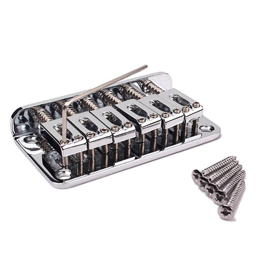 1 Chrome 6 String Saddle Electric Guitar Bridge Top Load 78mm