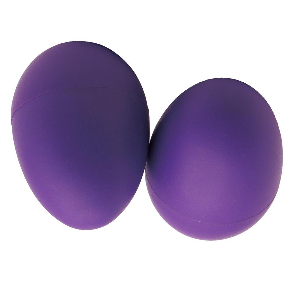 1 Pair of Purple Plastic Shaker Eggs Percussion Rhythm Musical Instruments