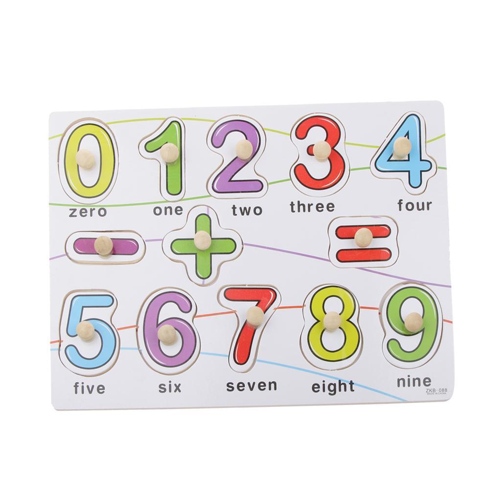 0-9 Figures Plus Diminish Wooden Puzzle Creative Mathematics Toys for Kids Toddler Baby