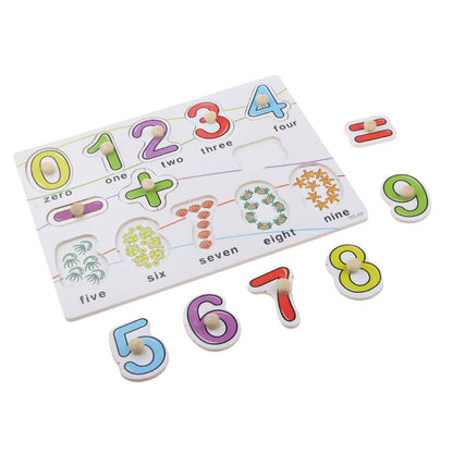 0-9 Figures Plus Diminish Wooden Puzzle Creative Mathematics Toys for Kids Toddler Baby