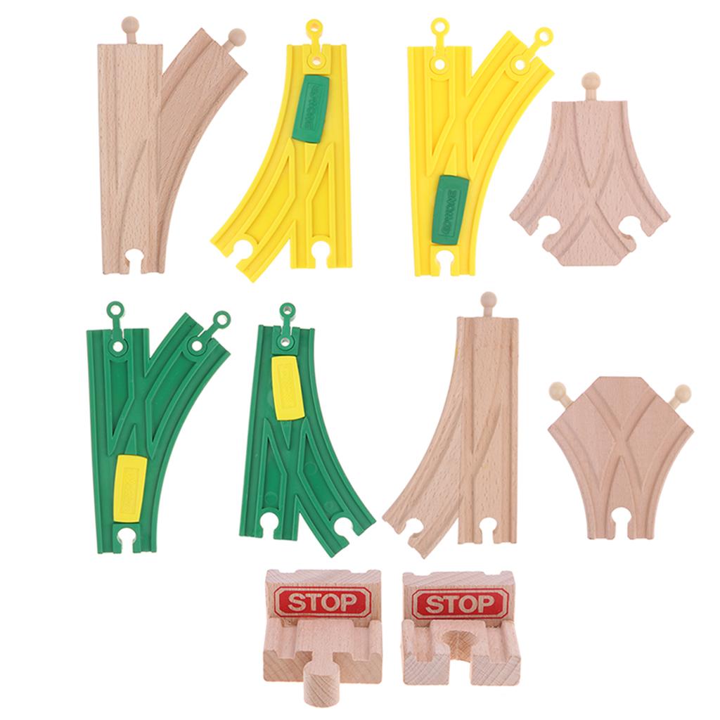 Wooden Trains Railway Compatible Accessories 3-Way FFM Curved Switch Track