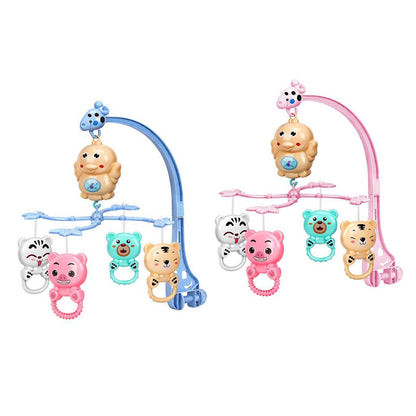 0-12 Months Crib Mobile Musical Baby Bed Crib Bell Baby Rattles Toys Blue