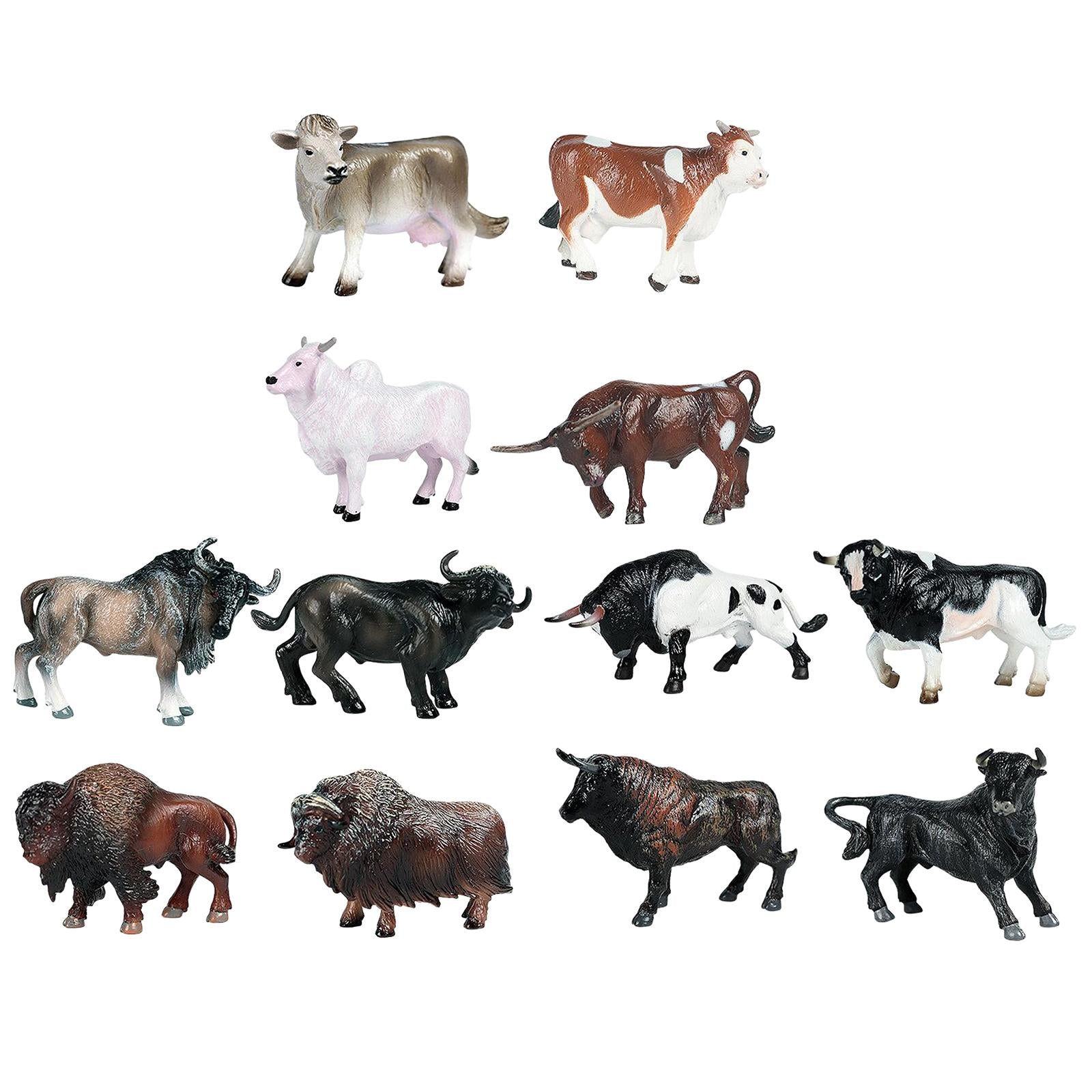 4pcs Cattle Figurine Simulated Bull Realistic Animals Cow Educational Toy A