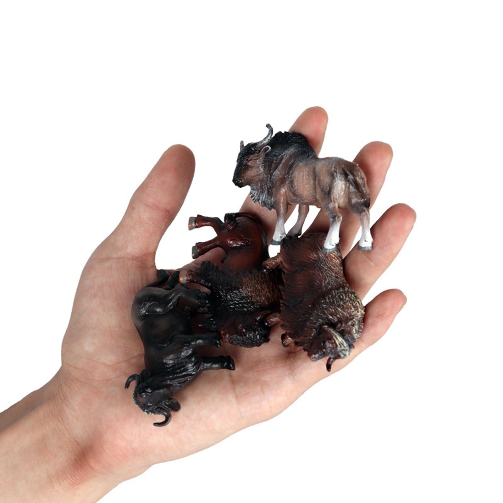 4pcs Cattle Figurine Simulated Bull Realistic Animals Cow Educational Toy B