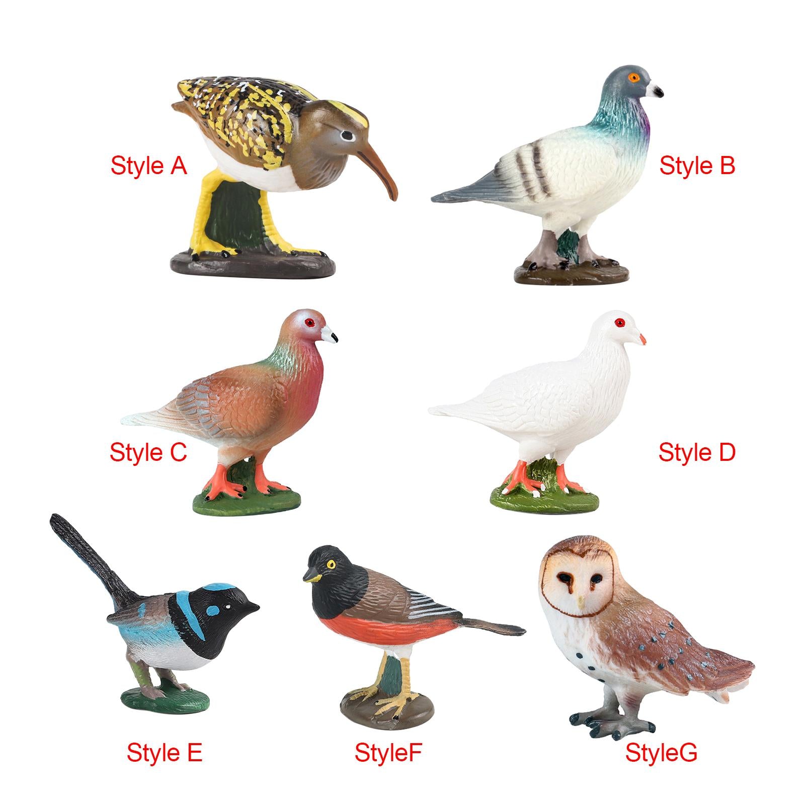 Durable Bird Figurine Sculpture Cute Simulation for Lawn Yard Bookshelf Style A