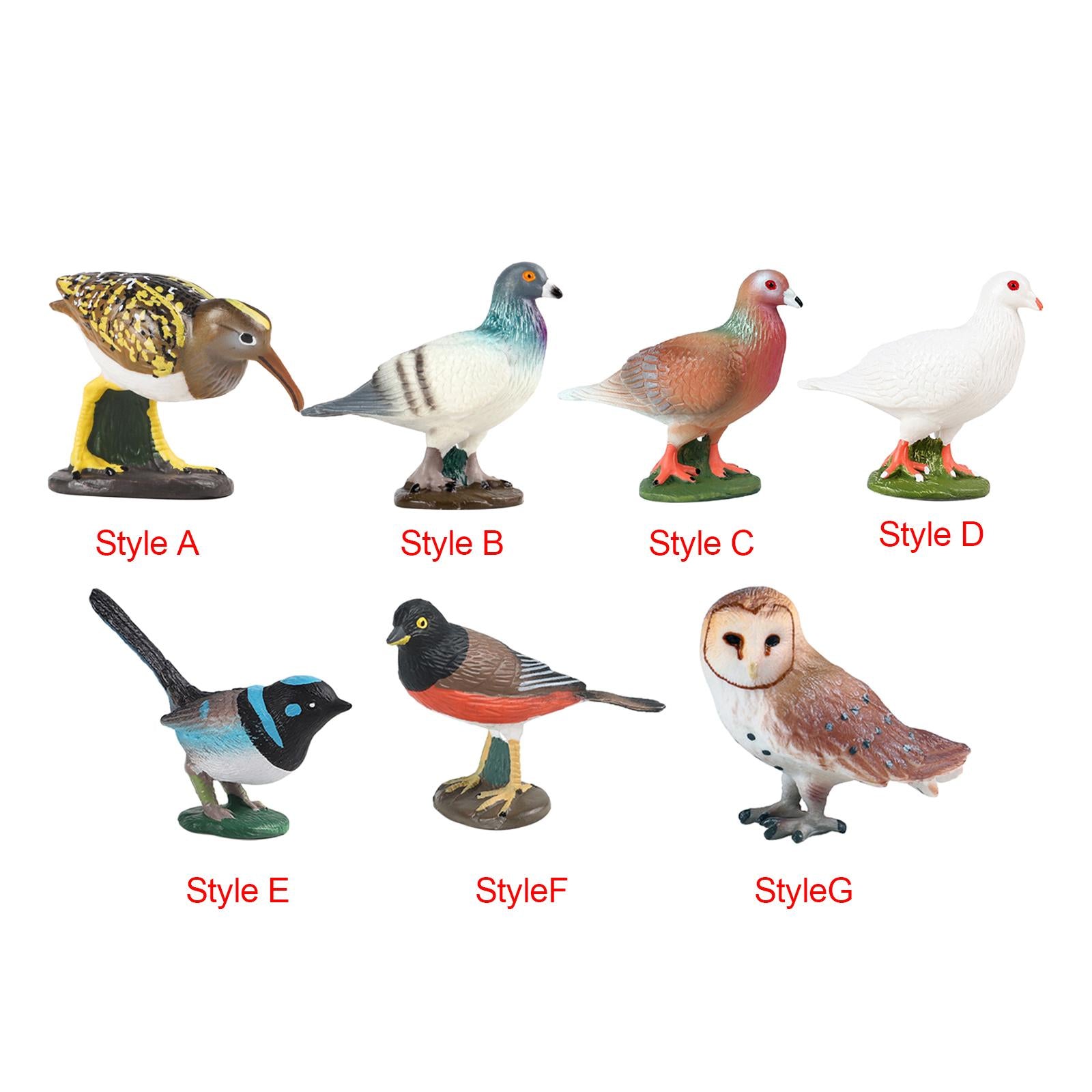 Durable Bird Figurine Sculpture Cute Simulation for Lawn Yard Bookshelf Style A