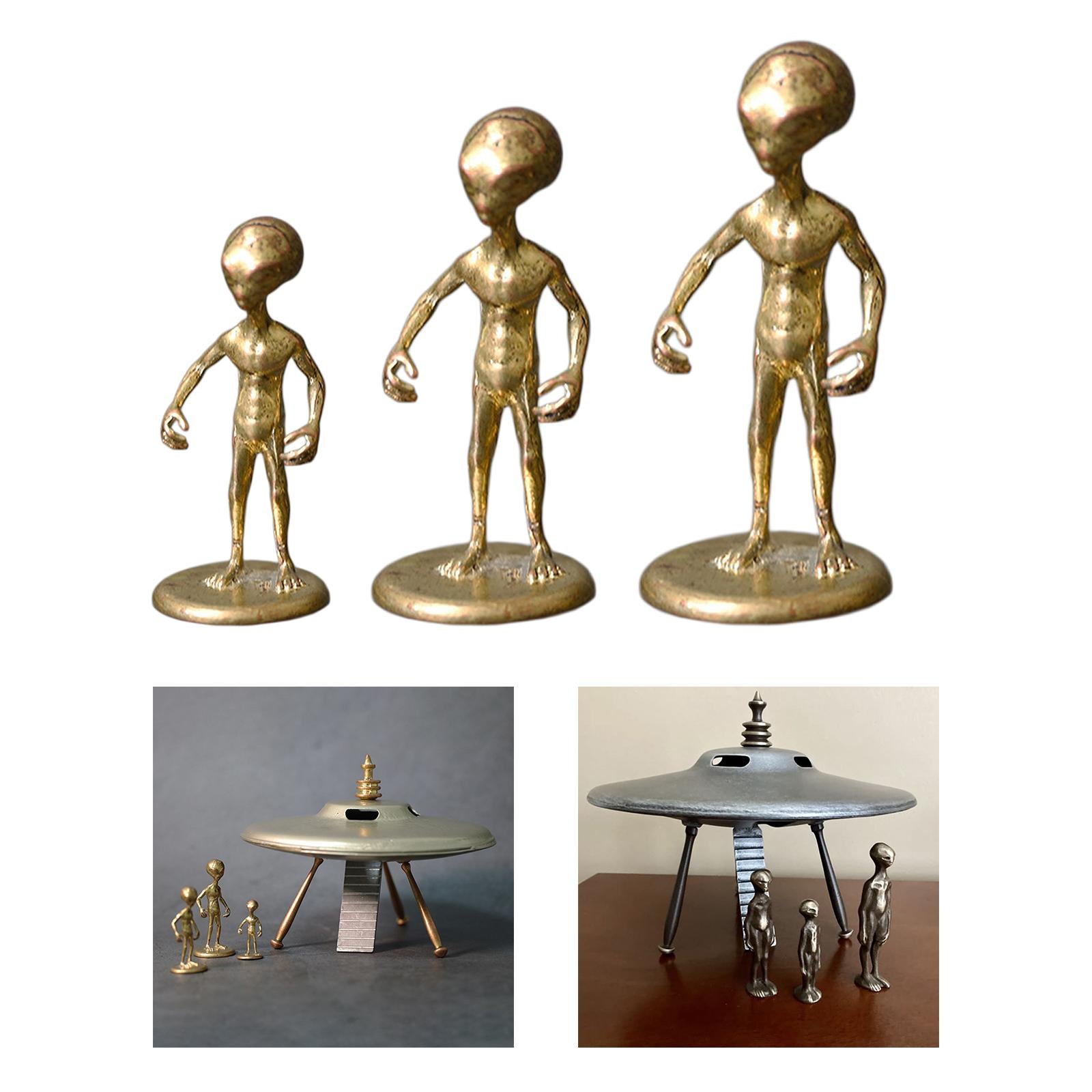 Alien Figurine Nordic Alloy Collection Art Sculpture for Home Entrance Table 3cm