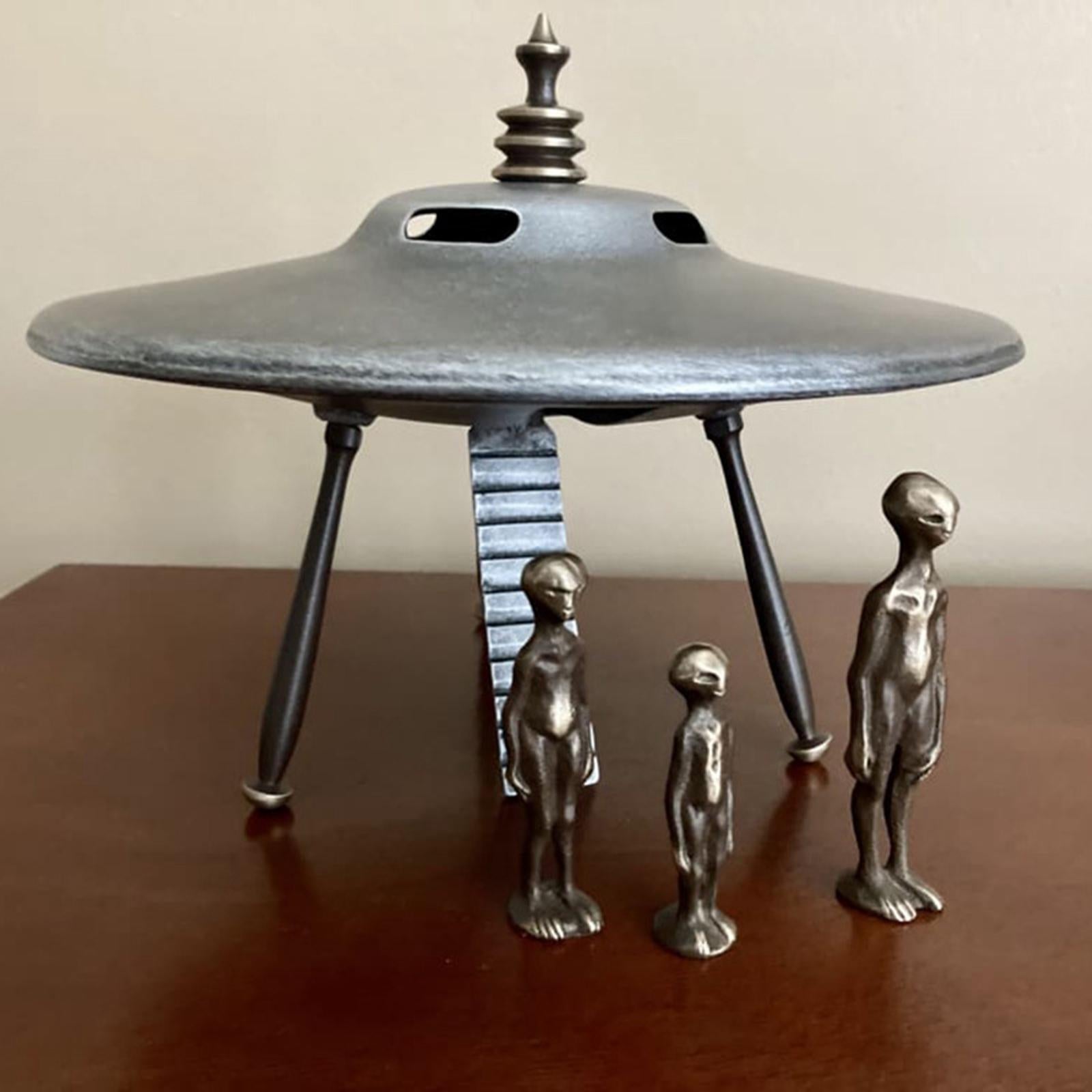 Alien Figurine Nordic Alloy Collection Art Sculpture for Home Entrance Table 3cm