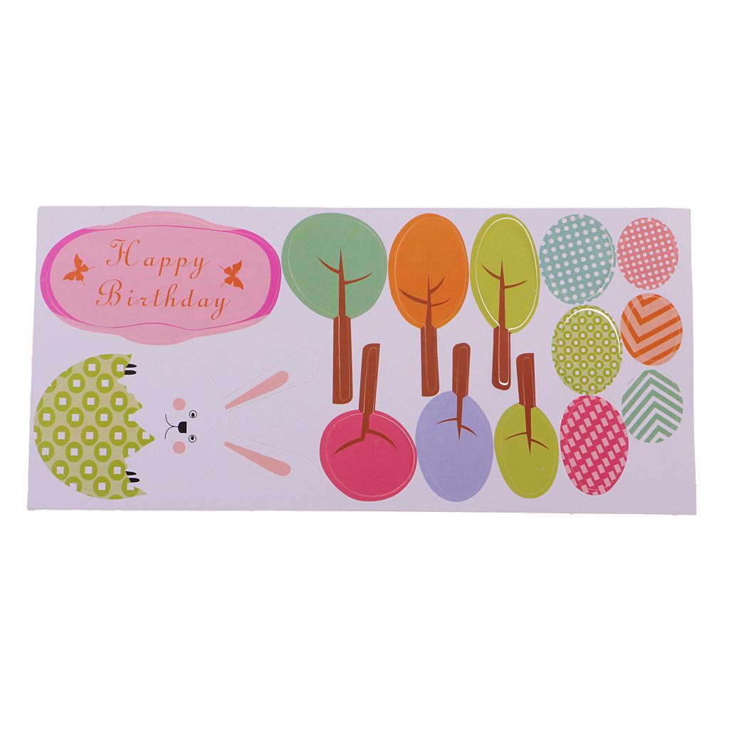 1 Set Happy Birthday Cake Topper Rabbit Forest Birthday Party Food Picks