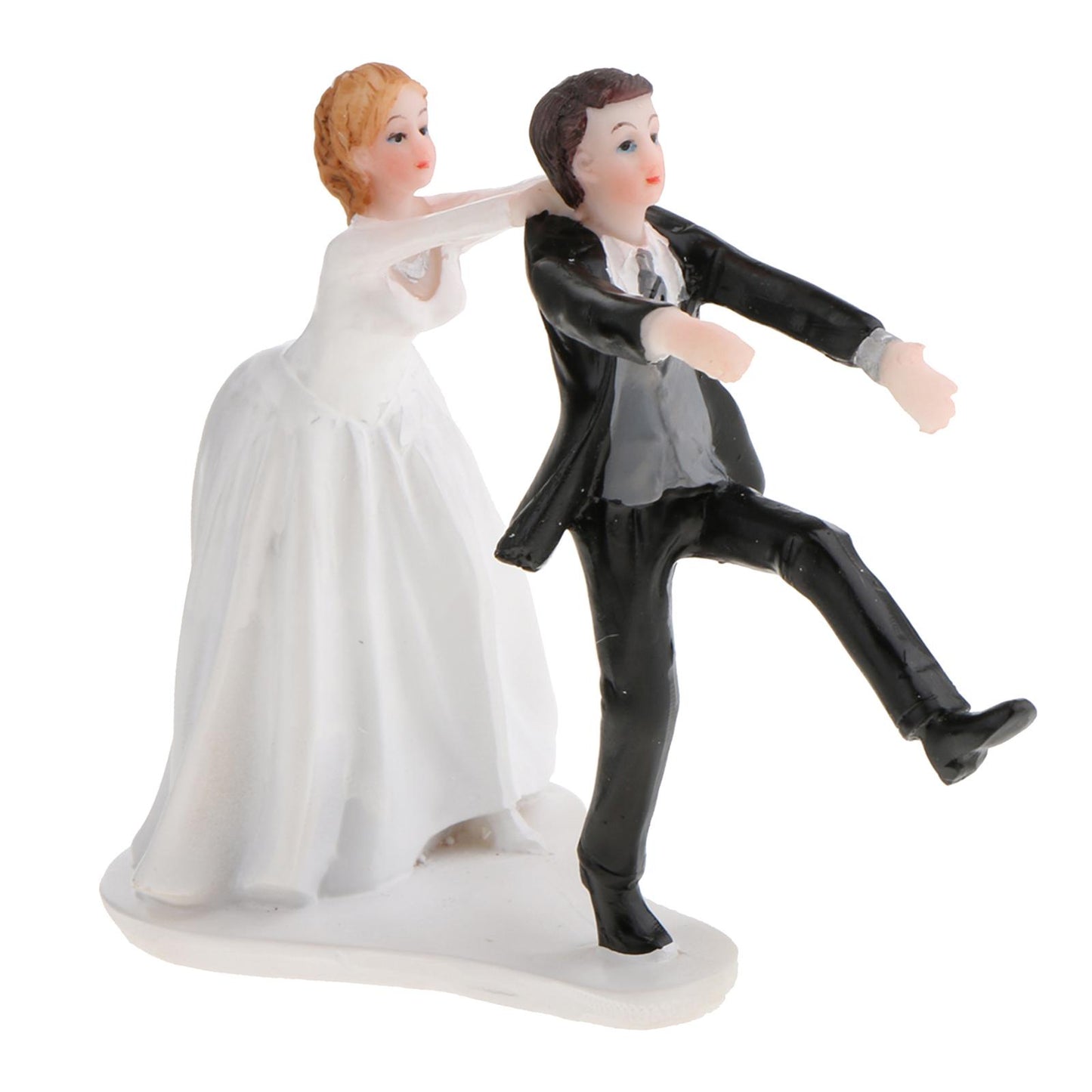 "Oh No You Don't" Humorous Newlywed Wedding Cake Topper Bride Groom