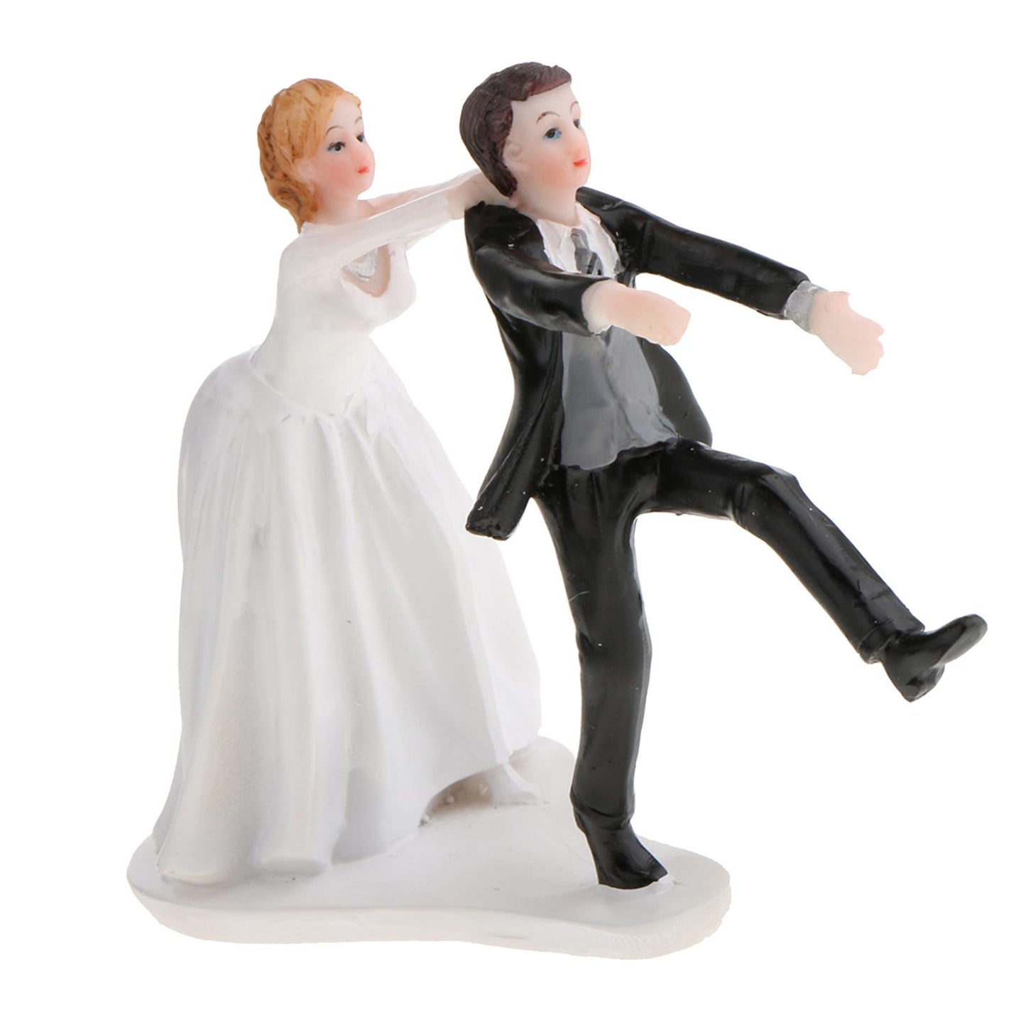 "Oh No You Don't" Humorous Newlywed Wedding Cake Topper Bride Groom