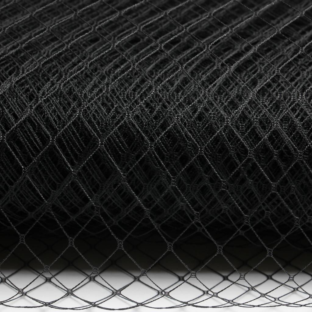 1 Yard 25cm Extra Wide Rhombus Mesh Ribbon Net Sewing Wedding Crafts Black