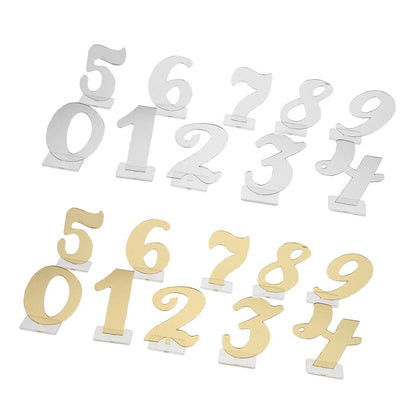 0-9 Acrylic Table Number Freestanding for Wedding Party Table Decor Gold