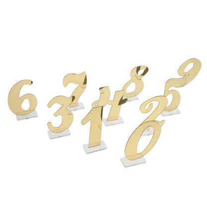 0-9 Acrylic Table Number Freestanding for Wedding Party Table Decor Gold