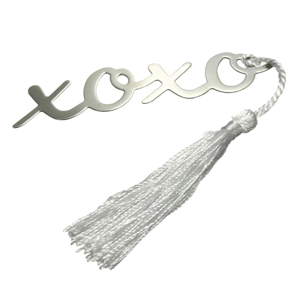 XOXO Bookmarks With Tassel Metal Bookmark Stationery Wedding Favor