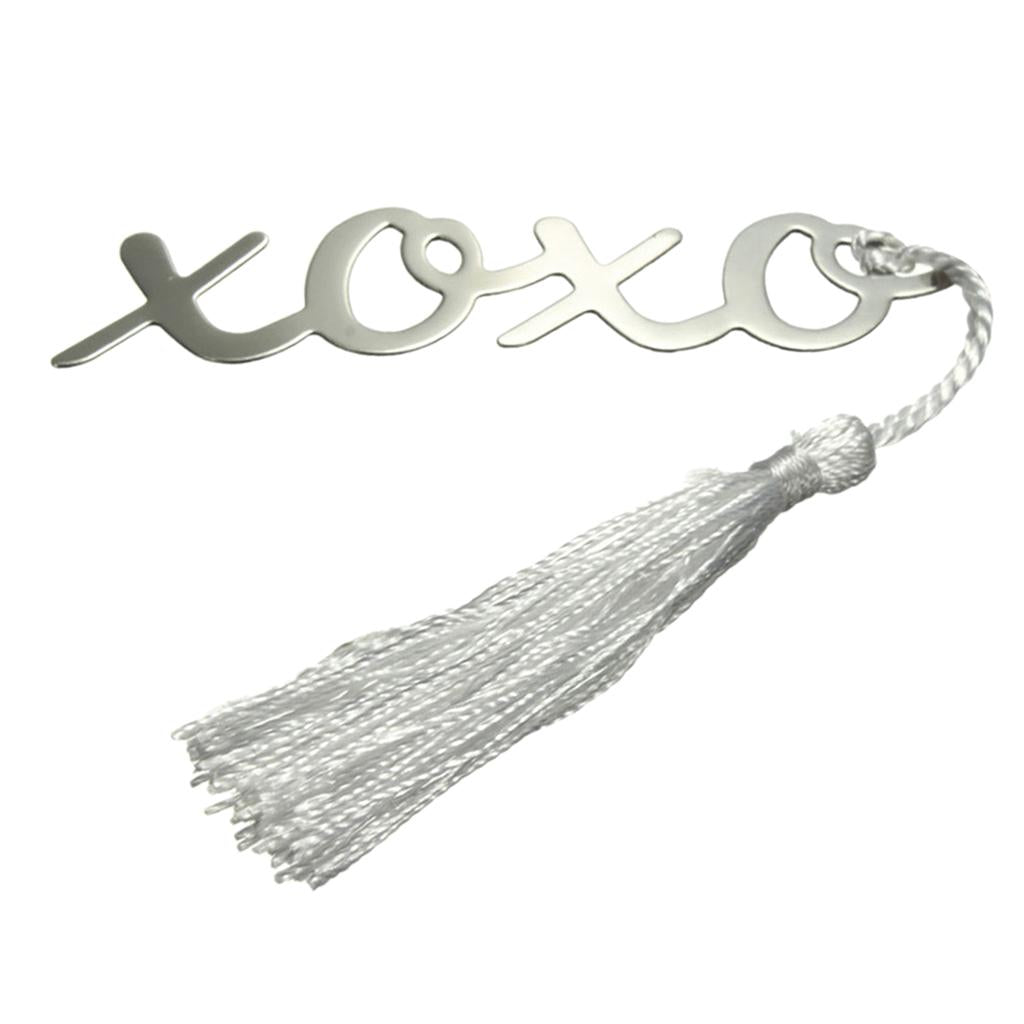 XOXO Bookmarks With Tassel Metal Bookmark Stationery Wedding Favor