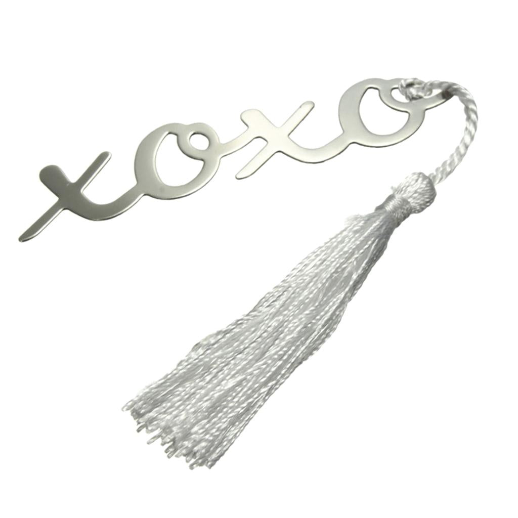 XOXO Bookmarks With Tassel Metal Bookmark Stationery Wedding Favor