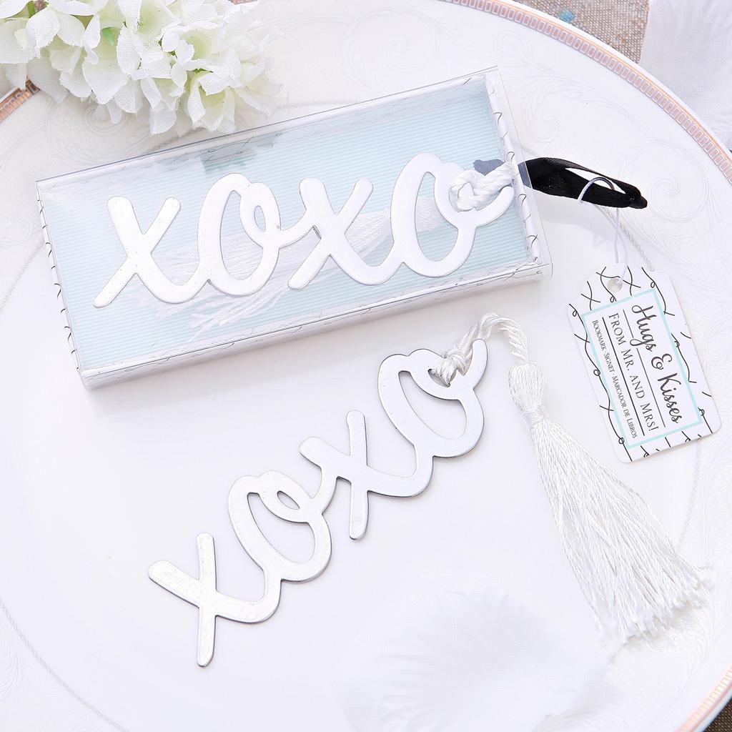 XOXO Bookmarks With Tassel Metal Bookmark Stationery Wedding Favor