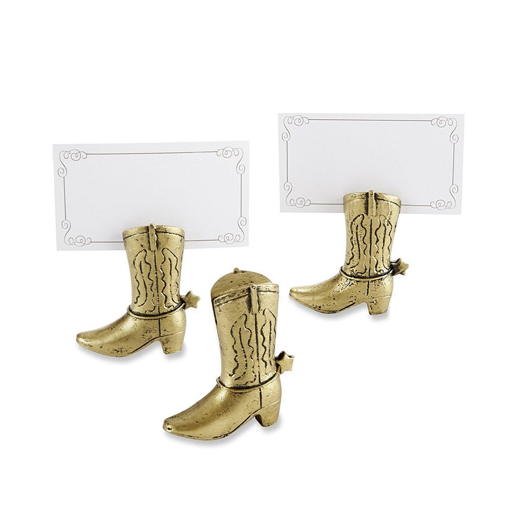 1 Piece Golden Retro Cowboy Boots Place Card Perfect For That Rustic Barn Wedding Or Birthday For Your Little Man Born To Be A Sheriff