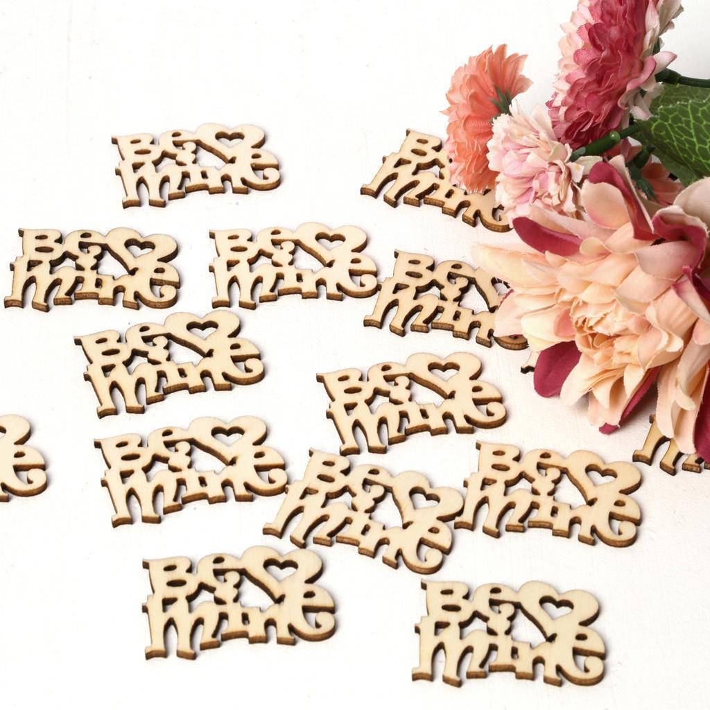 Wooden Table Confetti Scatter Rustic Wedding Party Decor Be Mine