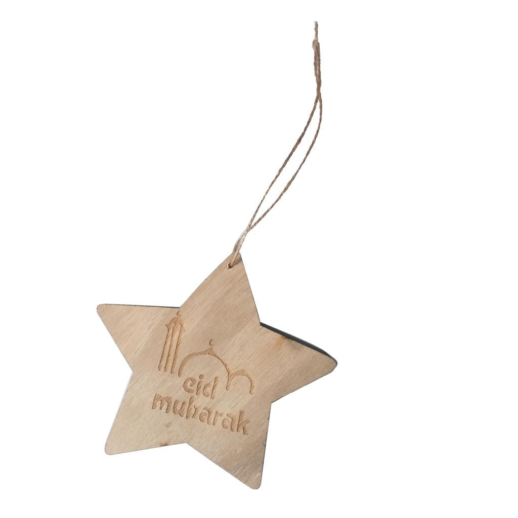 Wooden Wall Home Eid Mubarak Decorative Plaque for Muslim Islam Star Style 3