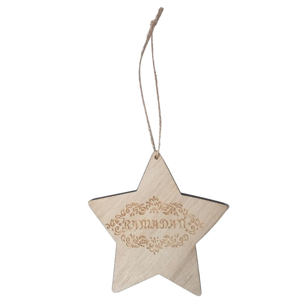 Wooden Wall Home Eid Mubarak Decorative Plaque for Muslim Islam Star Style 4