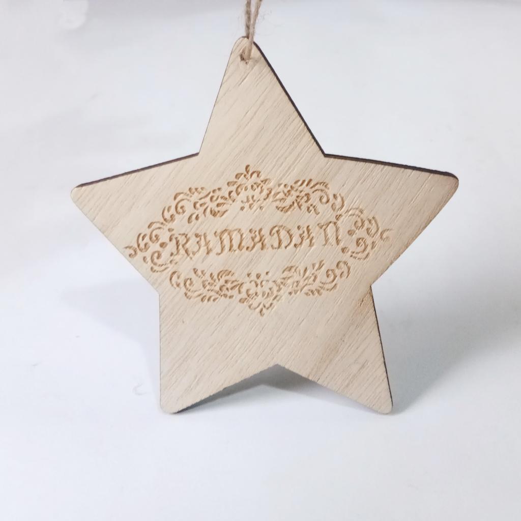 Wooden Wall Home Eid Mubarak Decorative Plaque for Muslim Islam Star Style 4