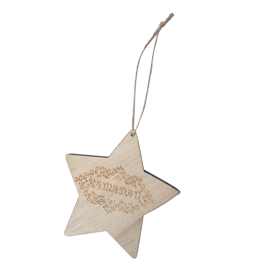 Wooden Wall Home Eid Mubarak Decorative Plaque for Muslim Islam Star Style 4