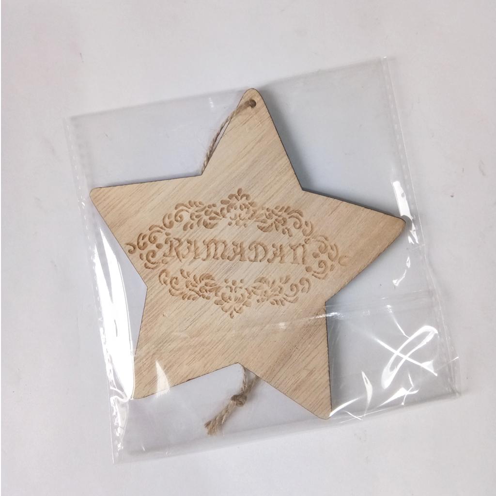 Wooden Wall Home Eid Mubarak Decorative Plaque for Muslim Islam Star Style 4