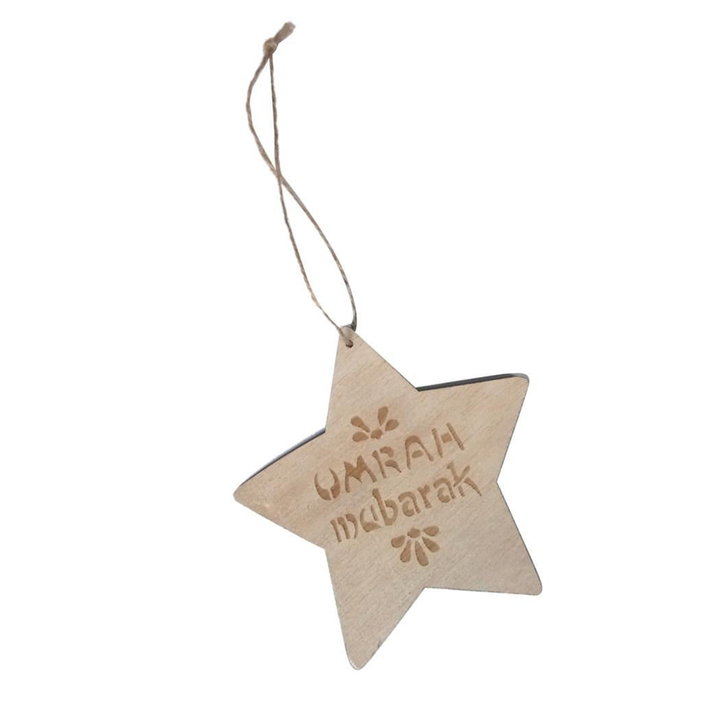 Wooden Wall Home Eid Mubarak Decorative Plaque for Muslim Islam Star Style 5